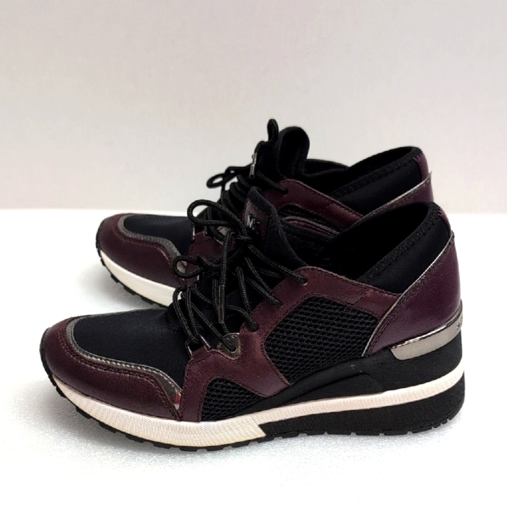 Micheal Kors Black and Burgundy Wedges/ Sneakers Size 7M